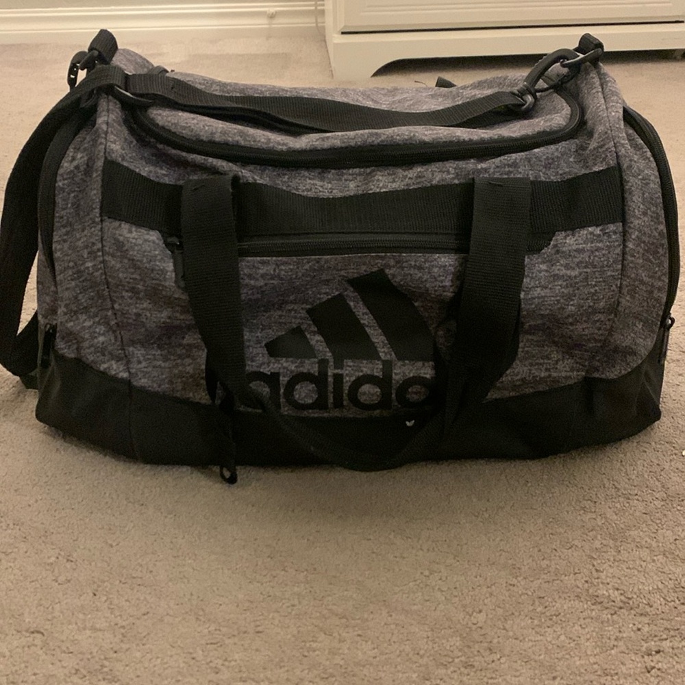 Adidas gray duffel bag